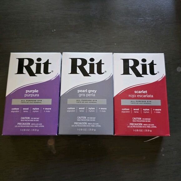 LOT 3  Rit Dye Powder Kelly Green, Yellow & Royal Blue 32 (31.9g) 3-Pack - Picture 2 of 6